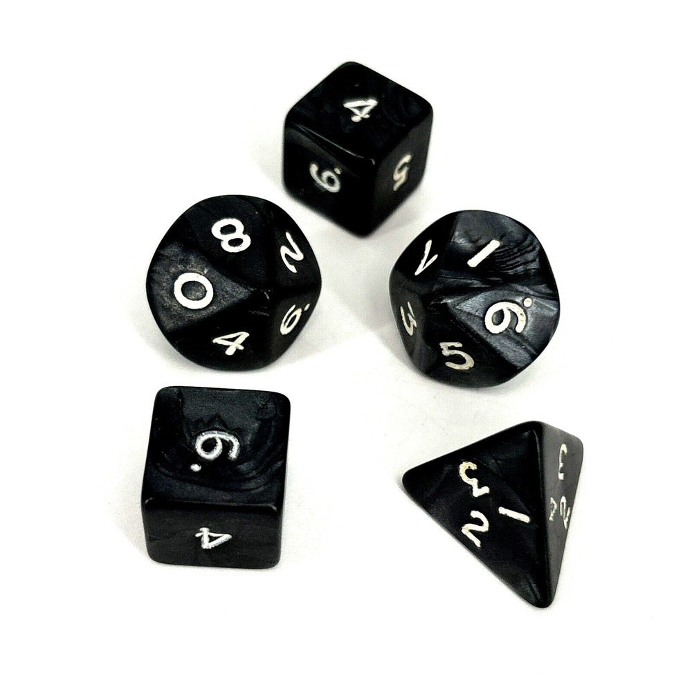 King Cards Black Pearl OOP Dice Set of 5 RPG D&D‎ Tabletop KingCards